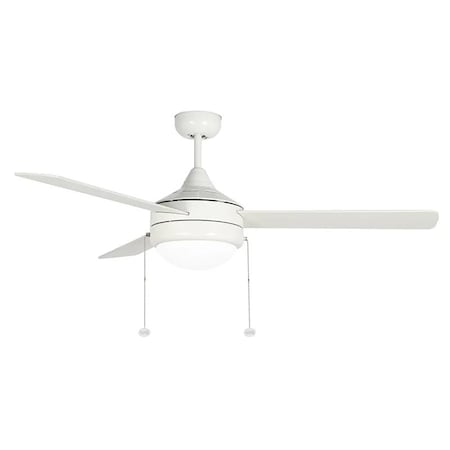 Westgate 52in. White Finish 3-Blade Ceiling Fan & Light, 20W, 3000K/4000K/5000K WFL-112-PC-3B-52-MCT-WH-WH